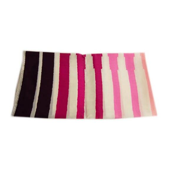 1970s Graduated Pink Purple & White Striped Polyester Vintage Square Scarf - Picture 3 of 5